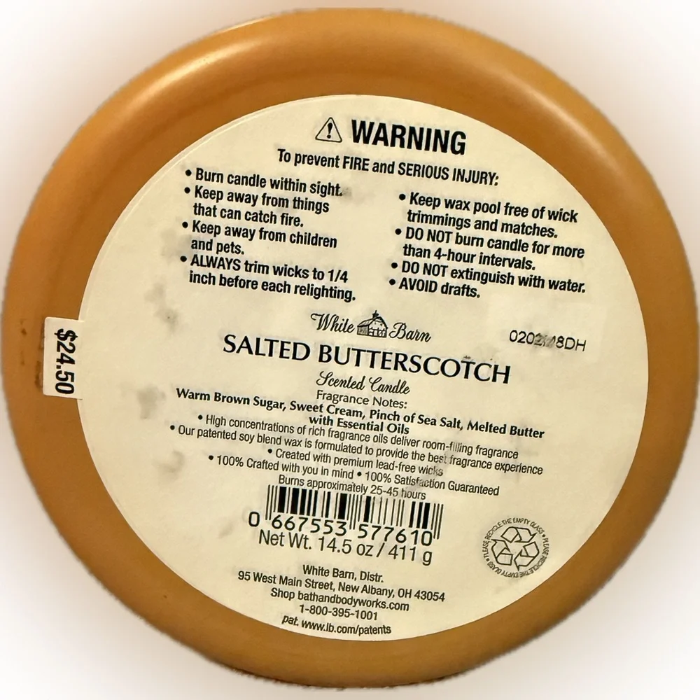 🧡WHITE BARN🧡Salted Butterscotch 3-Wick Candle/NWT - Picture 6 of 6